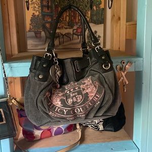 SOLD on FB. Juicy Couture Bag Scottie Y2K Grey And Pink Pewter Charm